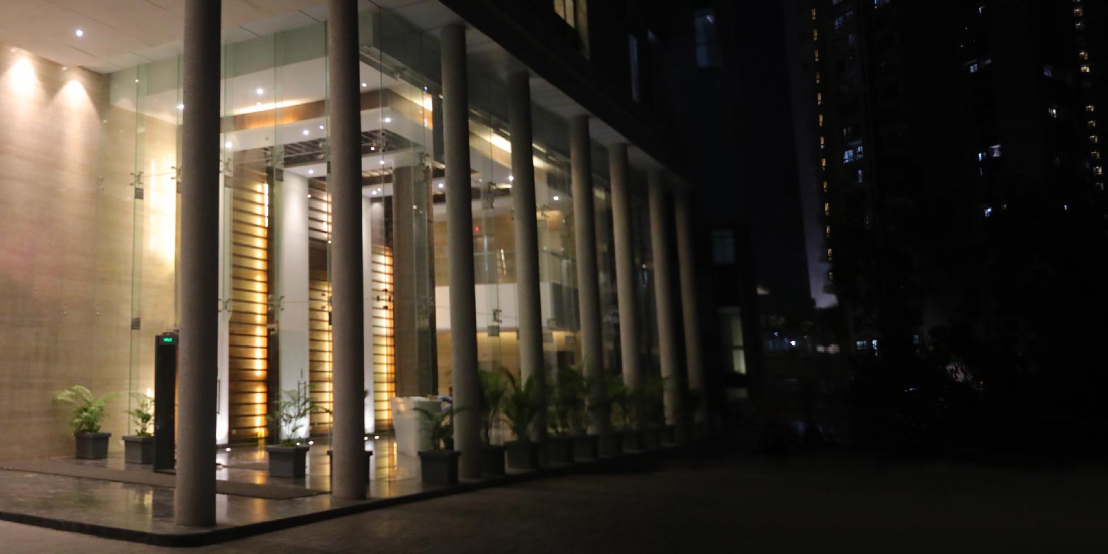 The KRIIS office entrance at night